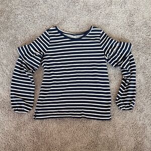 Striped Navy and White Sweatshirt